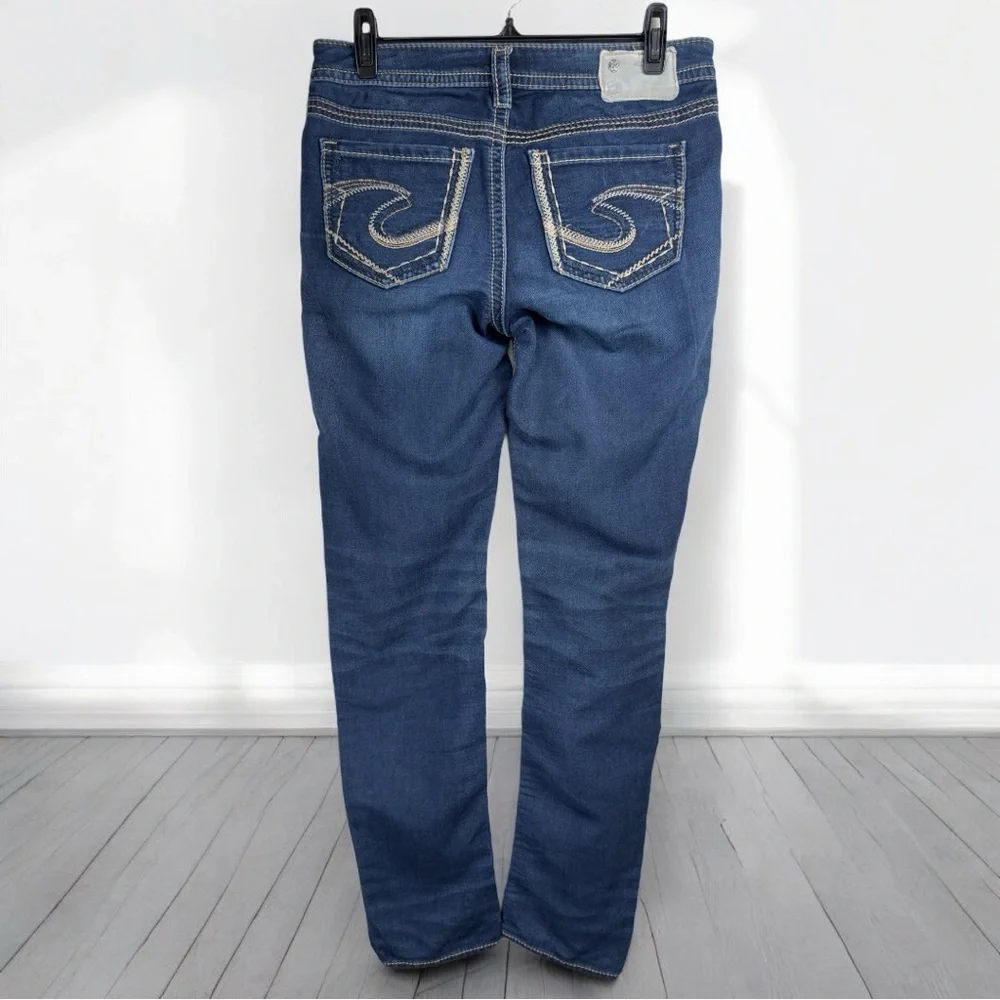 Silver Jeans Womens Dark Blue Contrast Stitched Skinny Pants Size W28/L31 - Picture 3 of 12